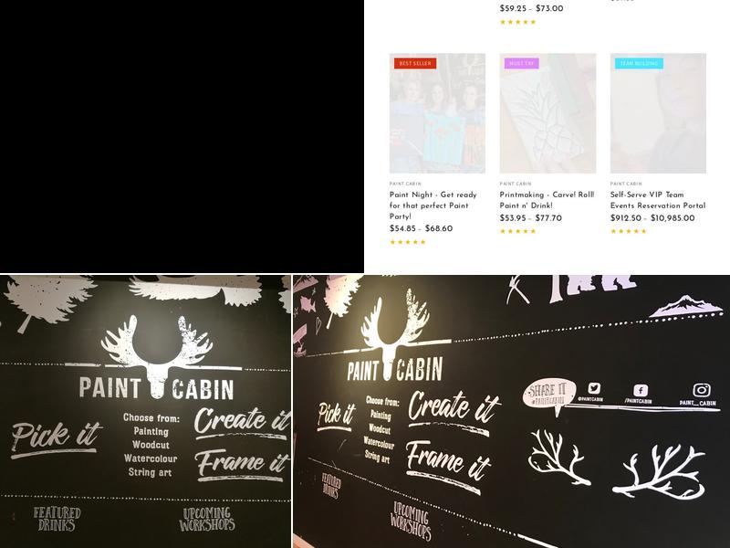 Paint Cabin Create! Drink! Repeat! Menu