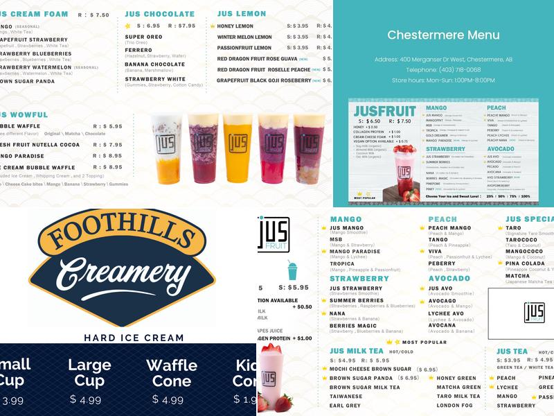 Jusfruit Chestermere Menu