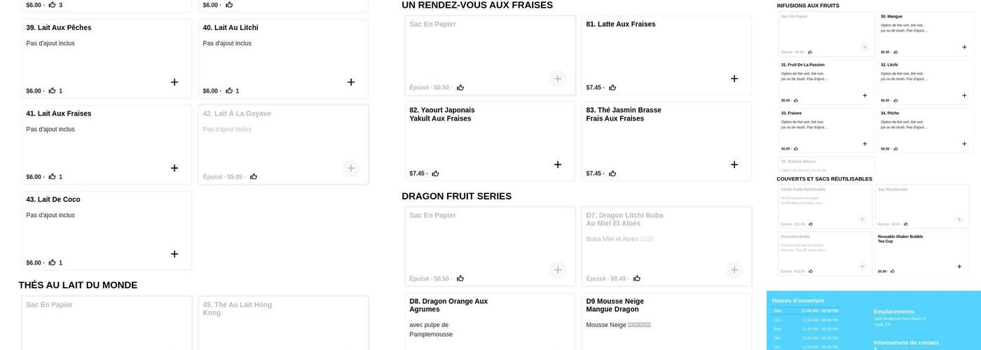 One Babo - Laval Menu
