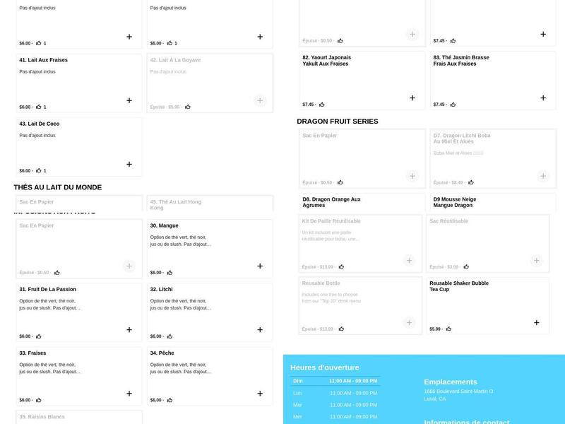 One Babo - Laval Menu
