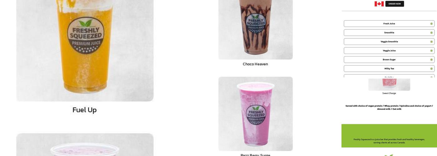 Freshly Squeezed Menu