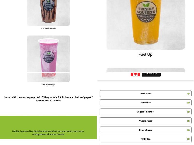 Freshly Squeezed Menu