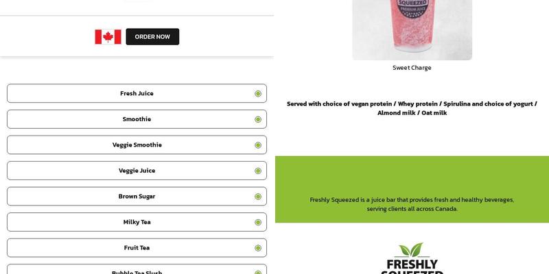 Freshly Squeezed Menu