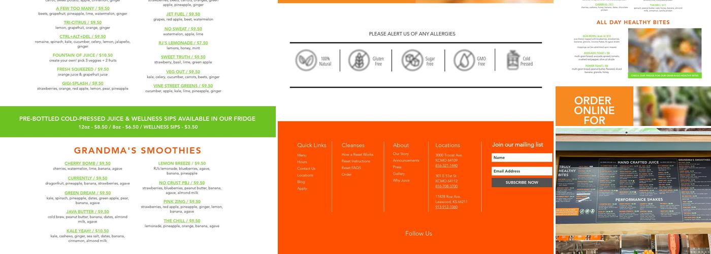 Ruby Jean's Juicery Menu