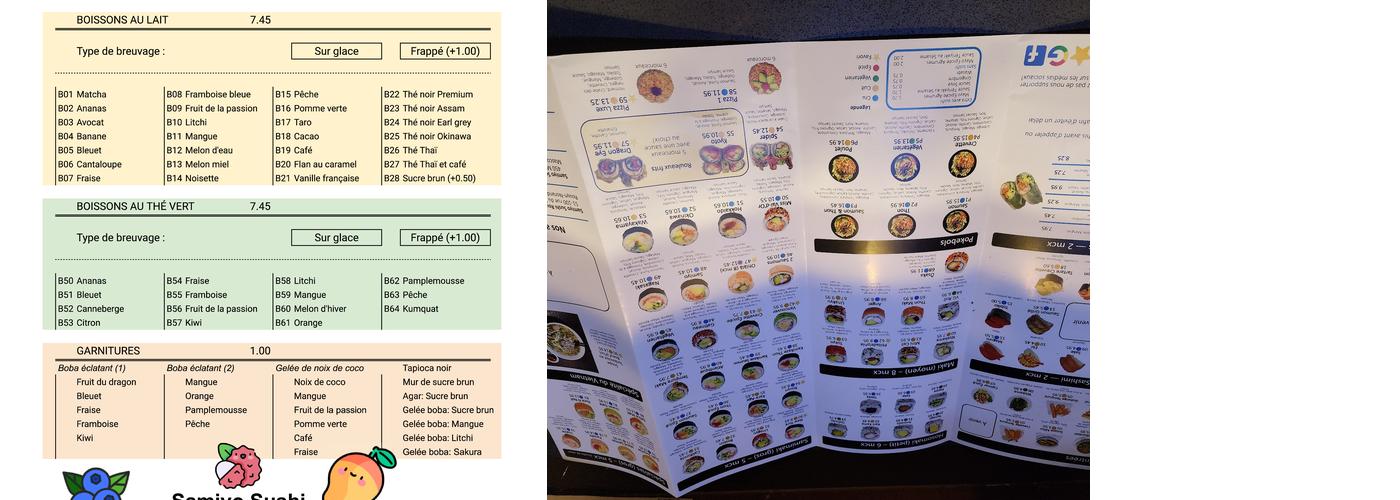 Samiyo Sushi Mascouche Menu