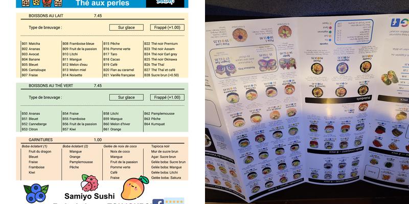 Samiyo Sushi Mascouche Menu