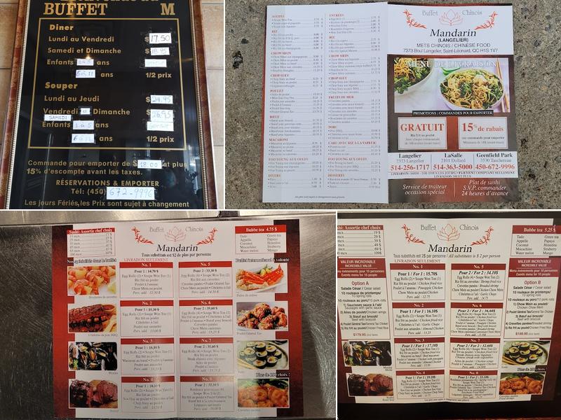 Buffet Chinois Mandarin Menu