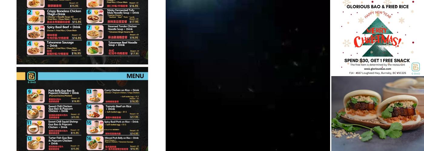 Glorious Bao Menu