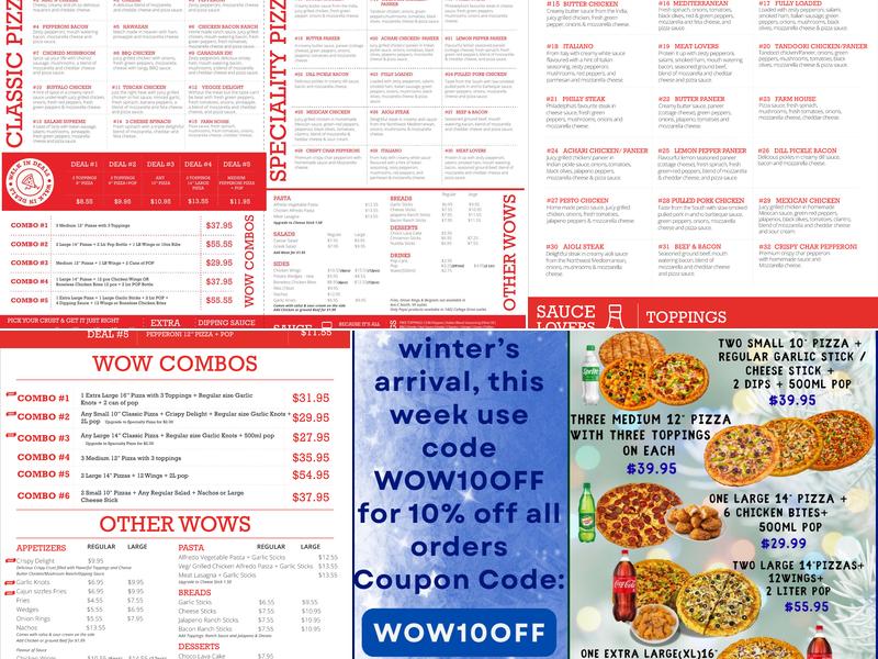Wow Pizza Calgary Menu