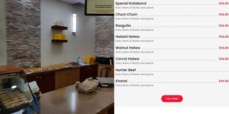 Shirin Mahal Pakistani Bakery & Sweets Menu