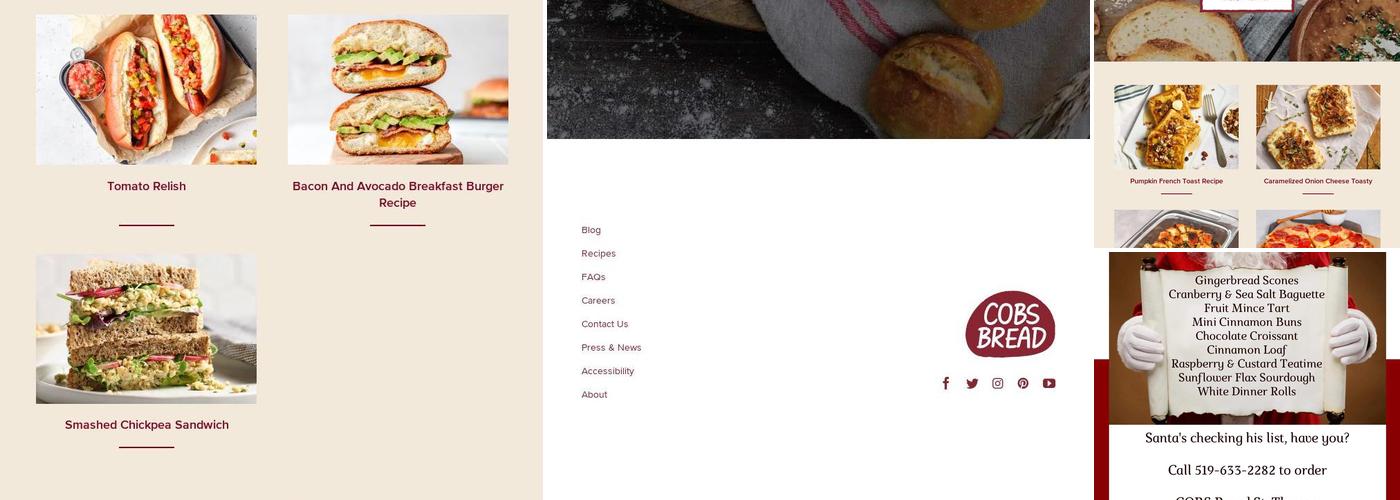 COBS Bread Menu