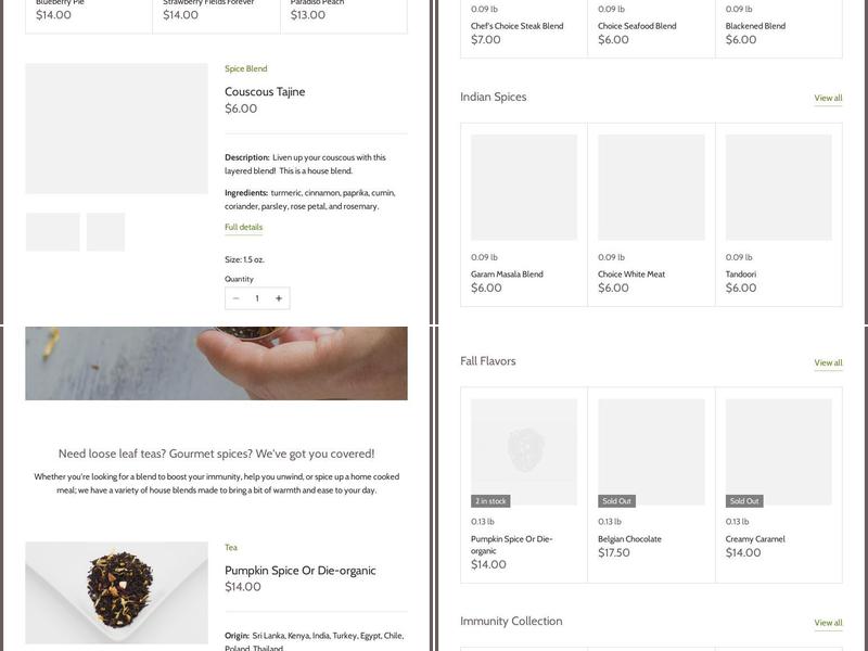 Aunt Jenn's Tea & Spice Shop Menu