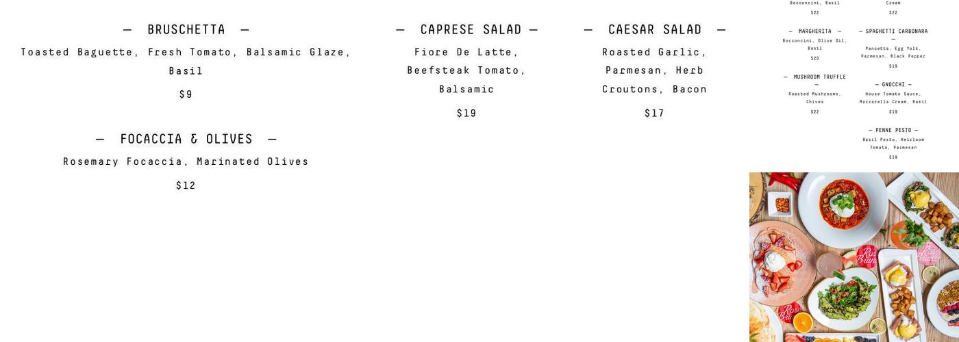 Pizza Wine Disco Menu