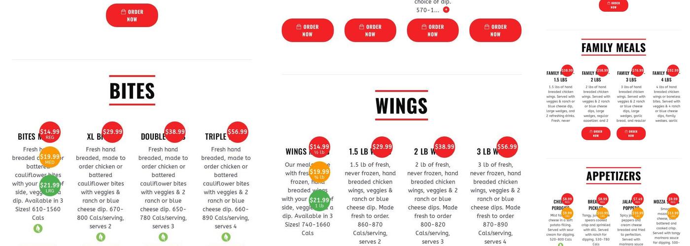 WingsUp! Toronto - Bathurst Menu