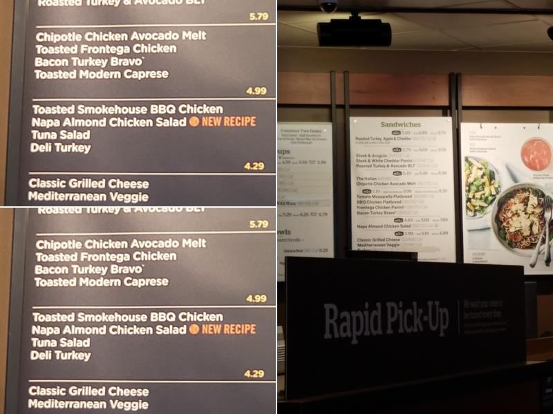 Panera Bread Menu