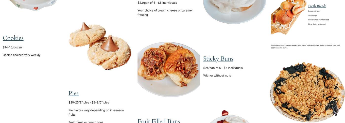 Mama K’s Buns Menu