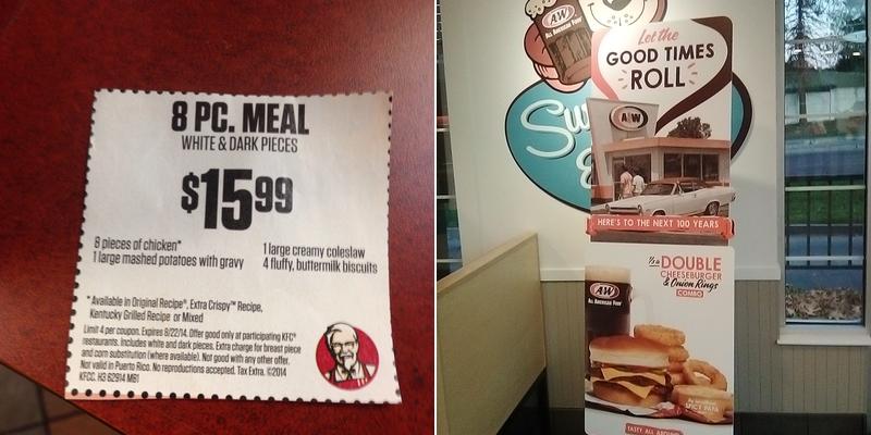A&W Restaurant Menu
