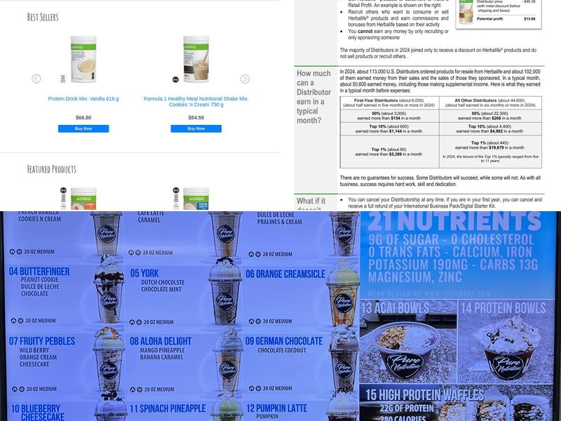 Pure Nutrition Herbalife Nutrition Menu