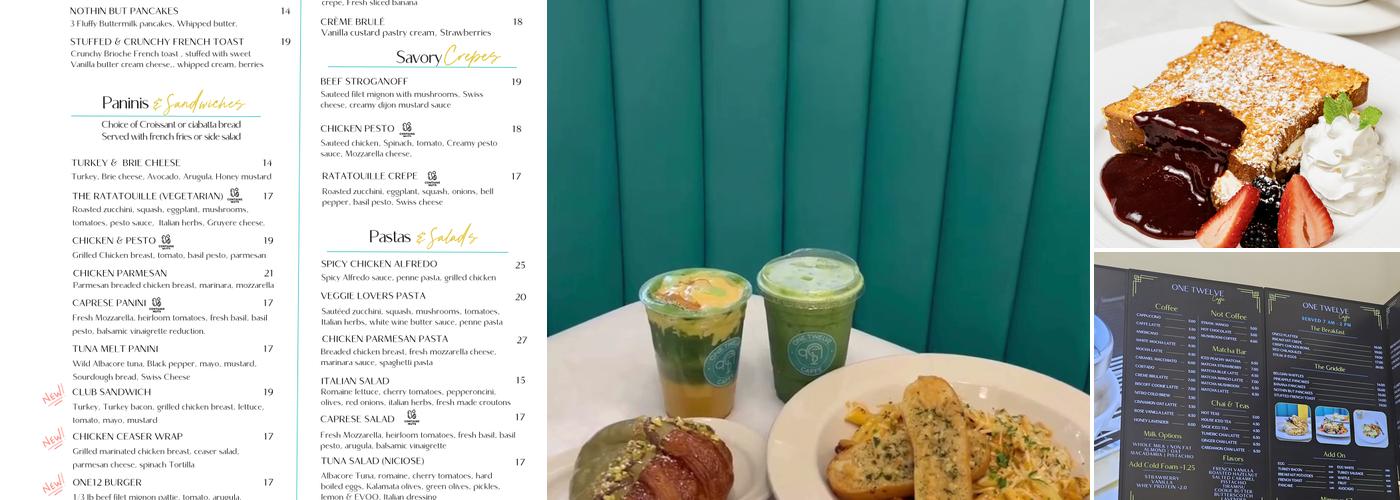 One Twelve Caffe Menu