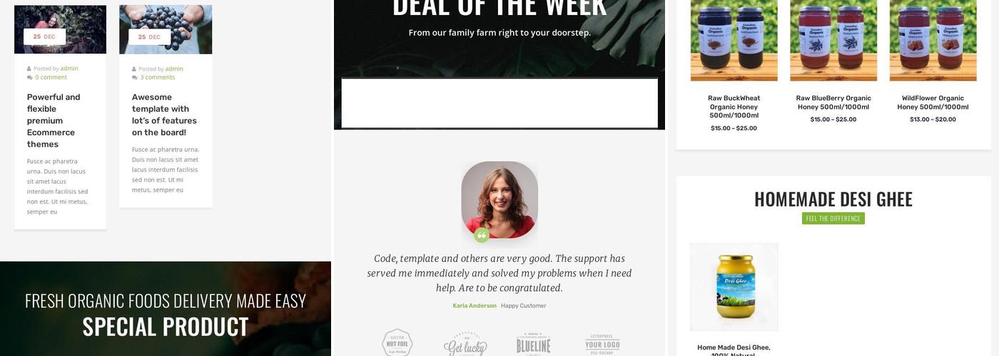 Canadian Organics Menu