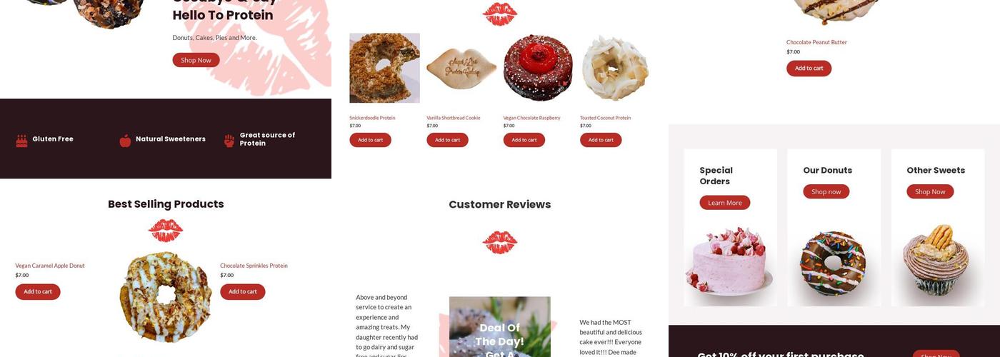 Sugar Lips Protein Cakery Menu