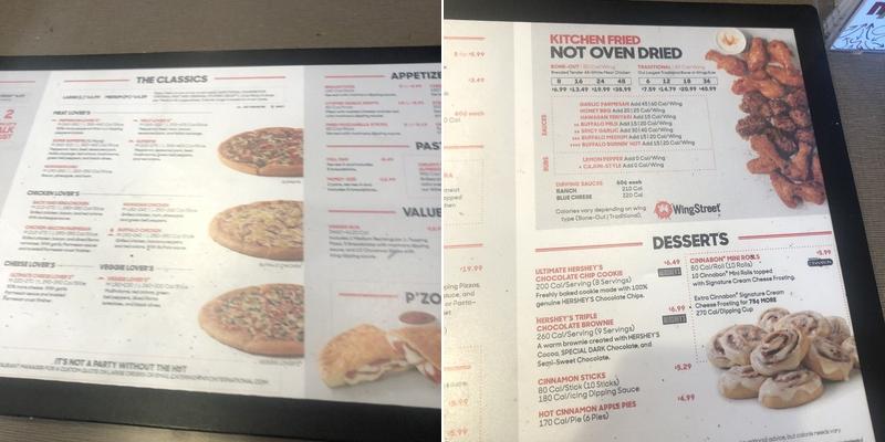 Pizza Hut Menu