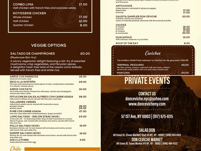 Don Ceviche (Market) Menu