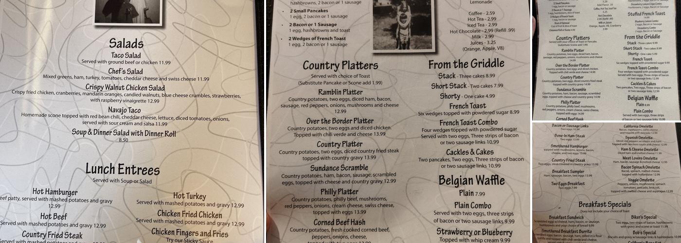 Ramblin Roads Layton Menu