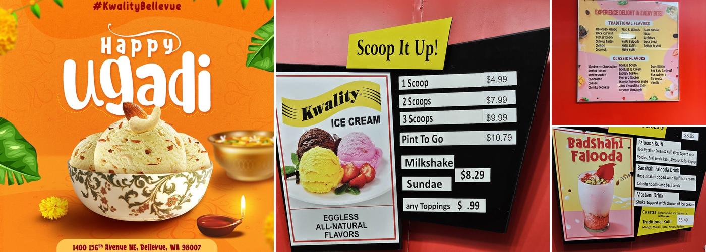 Kwality Ice Cream Bellevue Menu