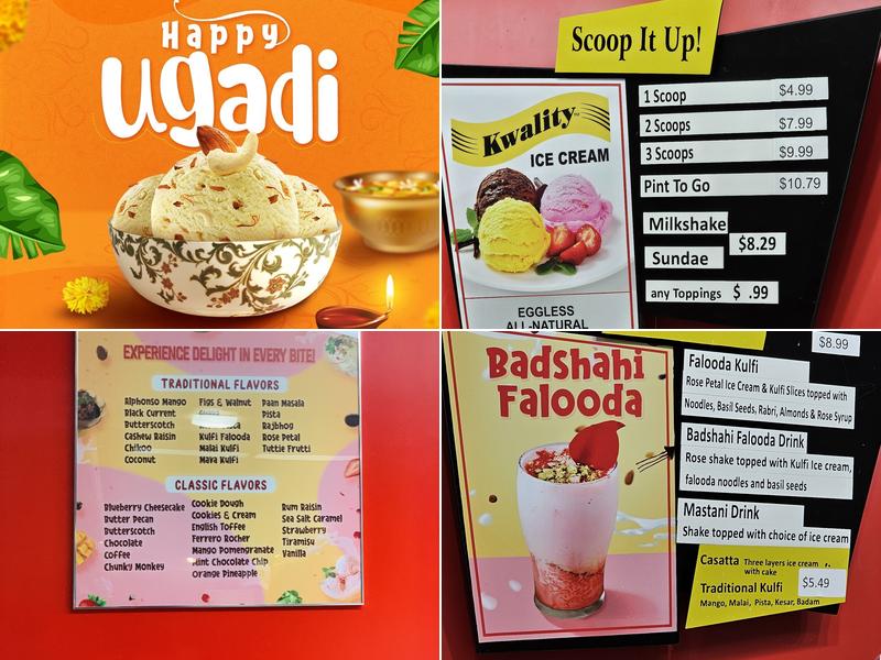 Kwality Ice Cream Bellevue Menu