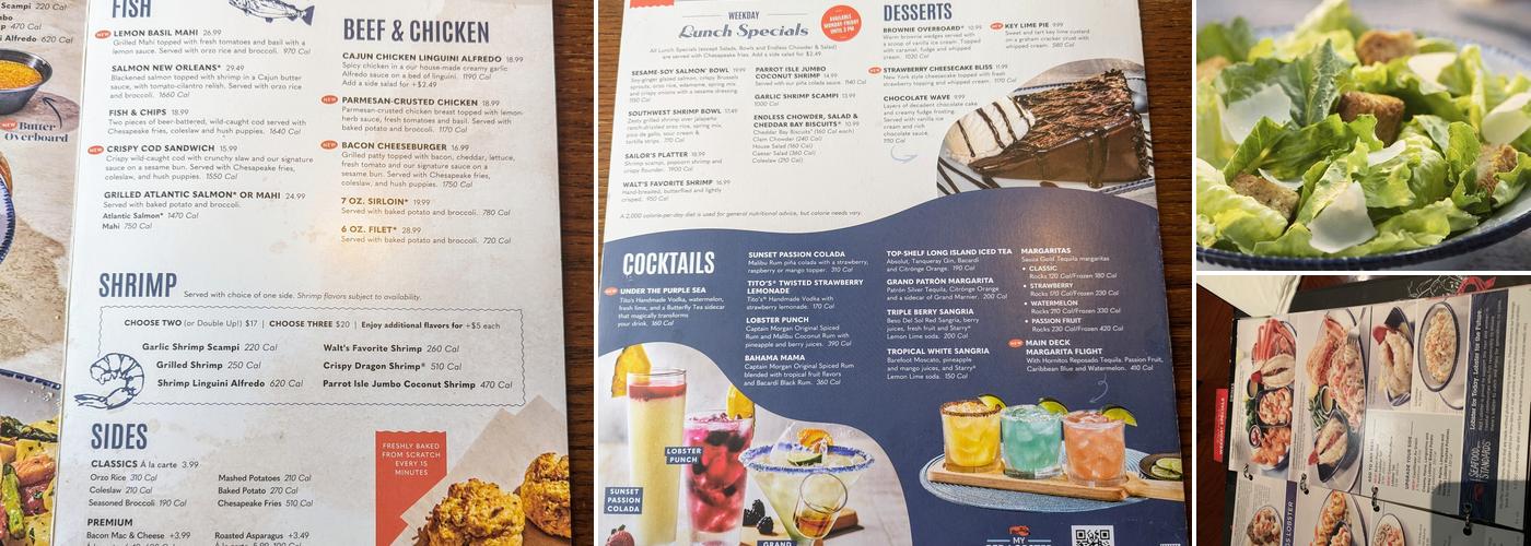 Red Lobster Menu