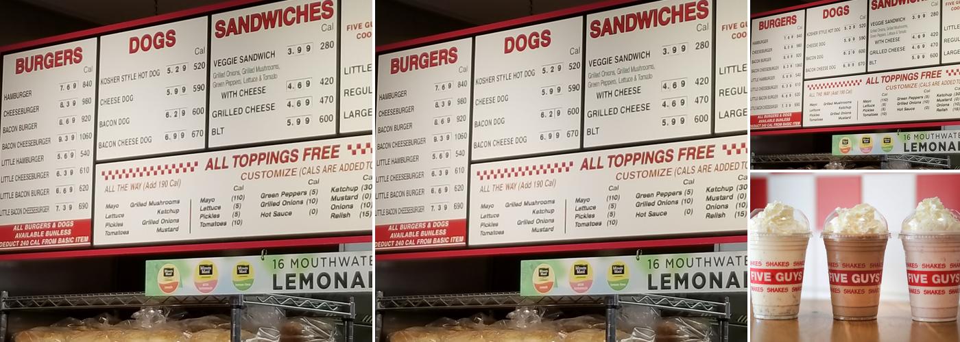 Five Guys Menu