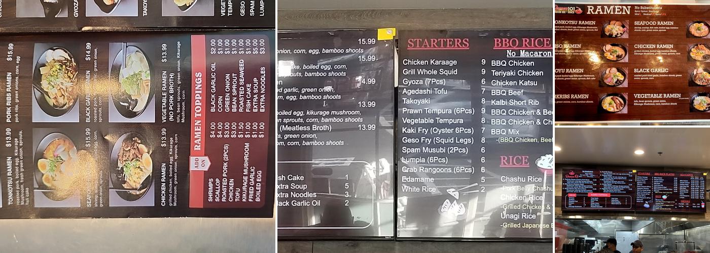 Ramen 101 - Rancho Cordova Menu