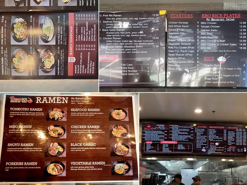 Ramen 101 - Rancho Cordova Menu