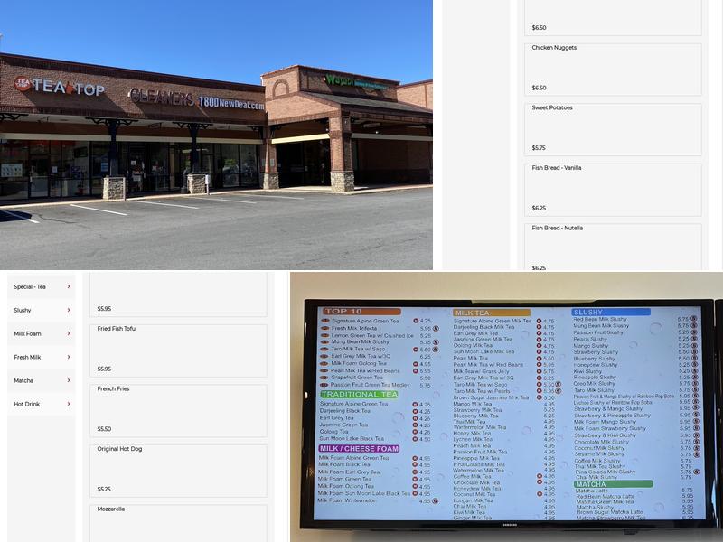 Tea Top (Oakwood) Menu