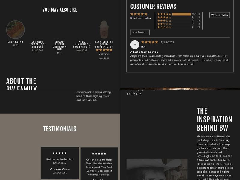 BW Blacksmith Coffee | Drive Thru Menu