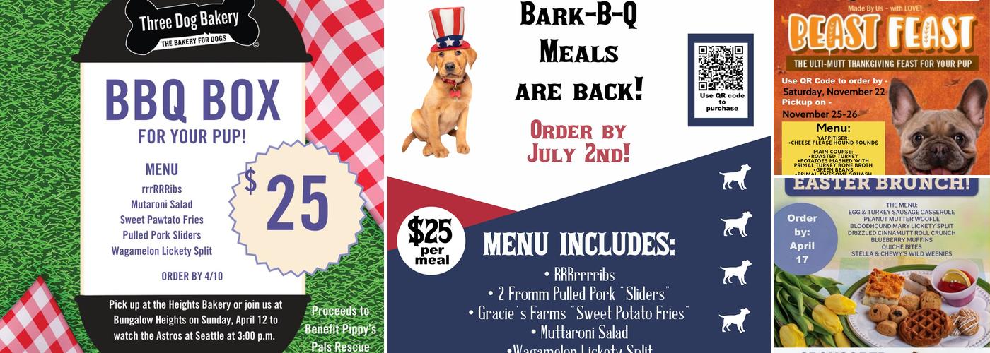 Three Dog Bakery - Heights Menu