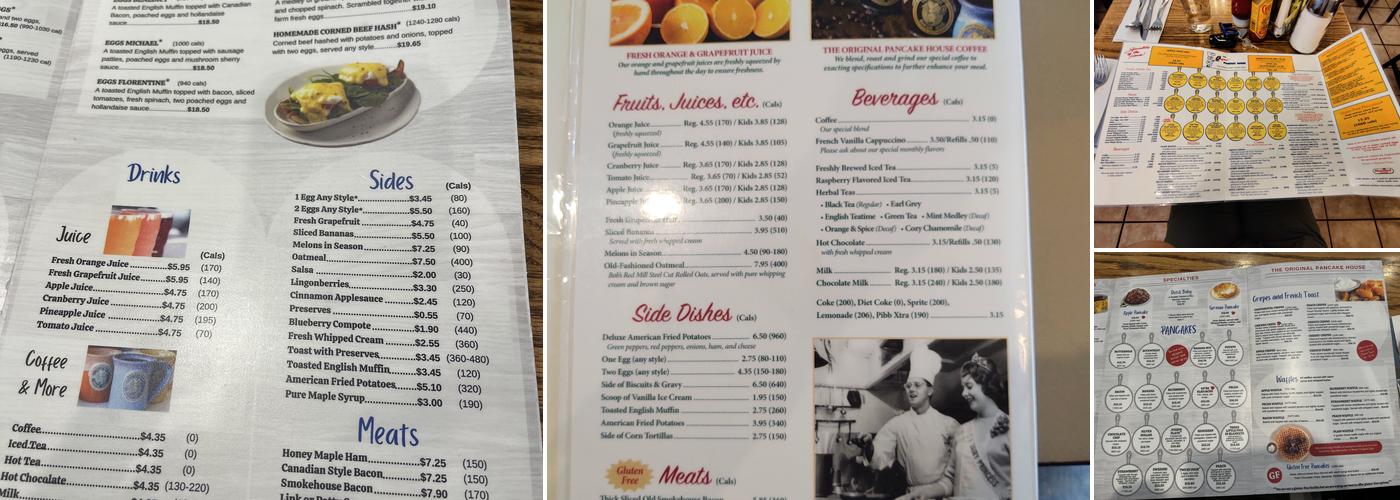 The Original Pancake House Menu