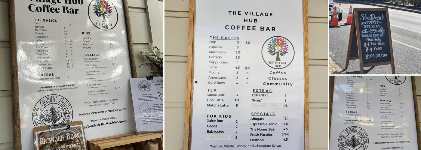 The Village Hub Coffee Bar and Garden Menu