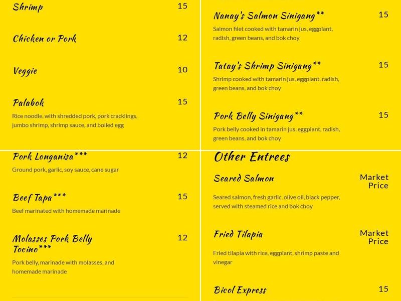 F & F Menu