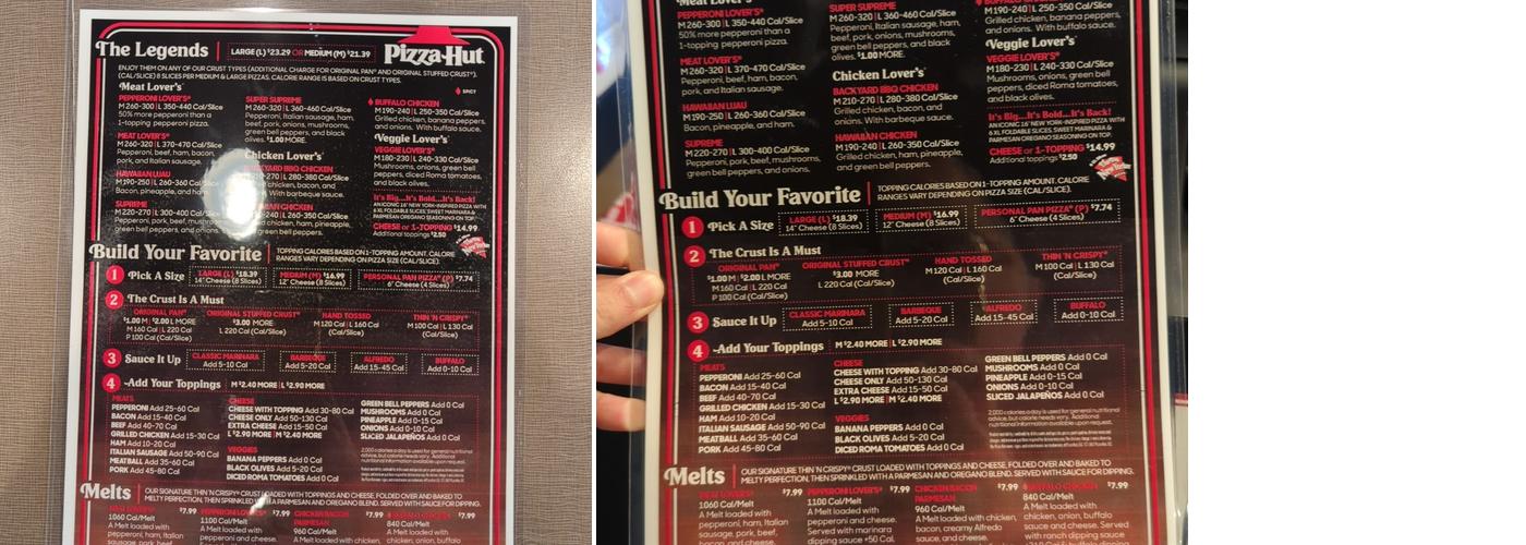 Pizza Hut Menu