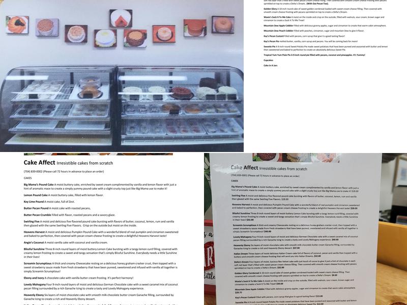 Cake Affect Menu
