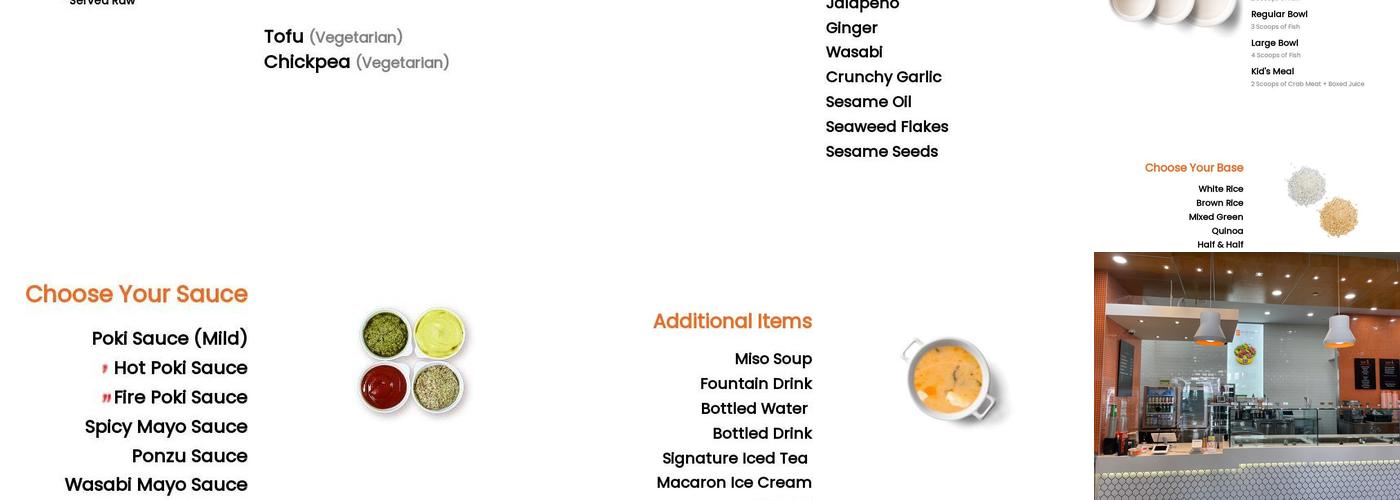 Poki One N Half Fashion Valley Menu