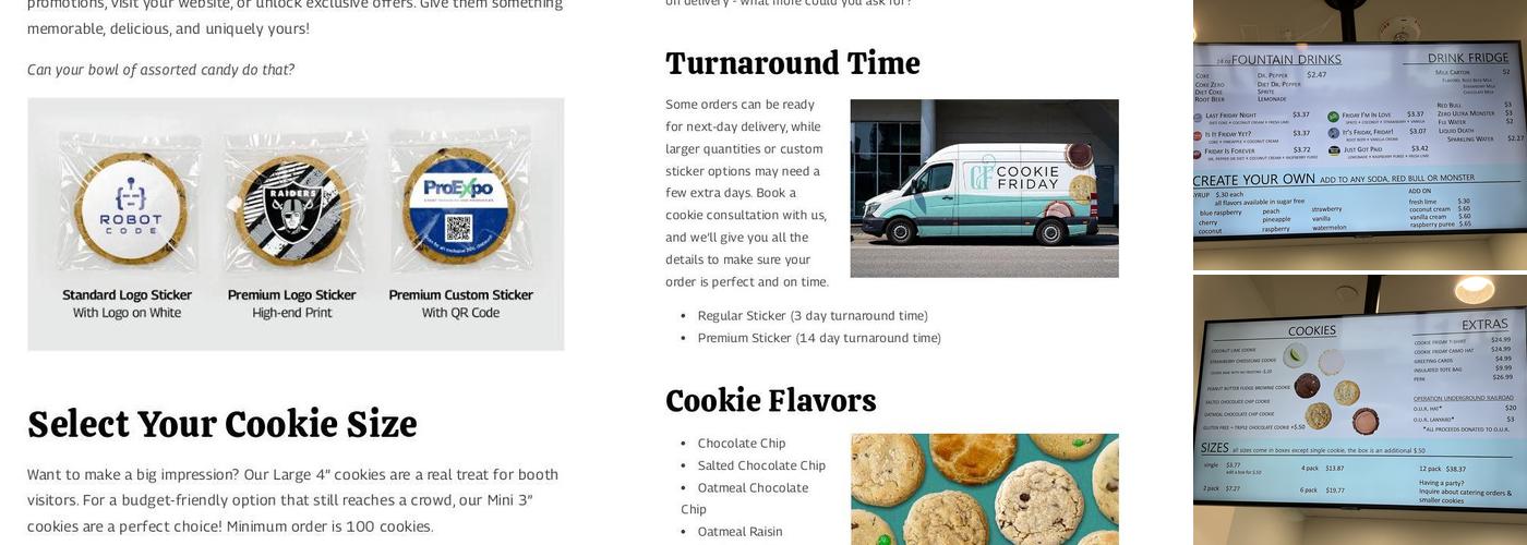 Cookie Friday Menu