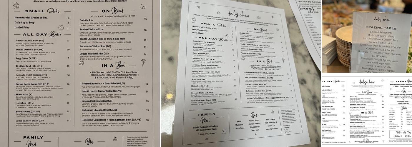 Daily Chew Menu