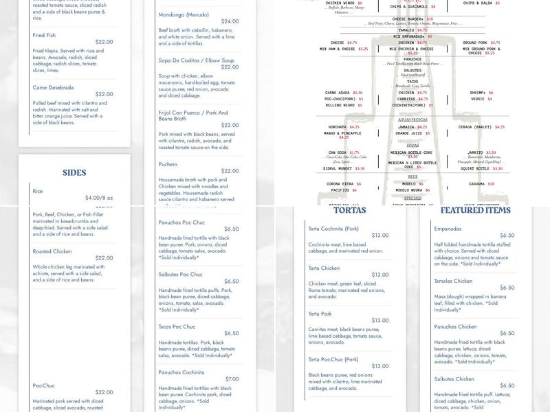 Loltun Restaurant Menu