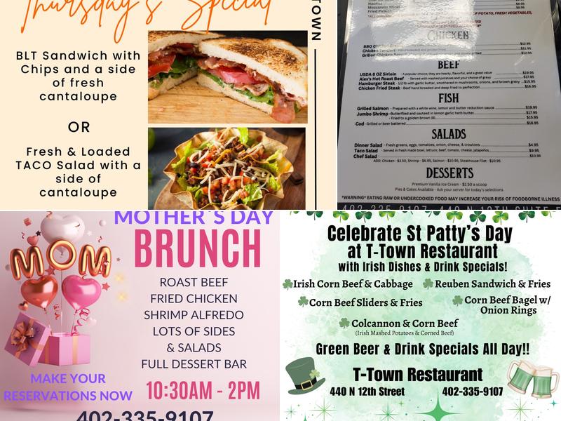 T-Town Restaurant & Spirits Menu