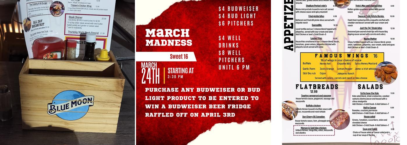 University Sports Grill Menu