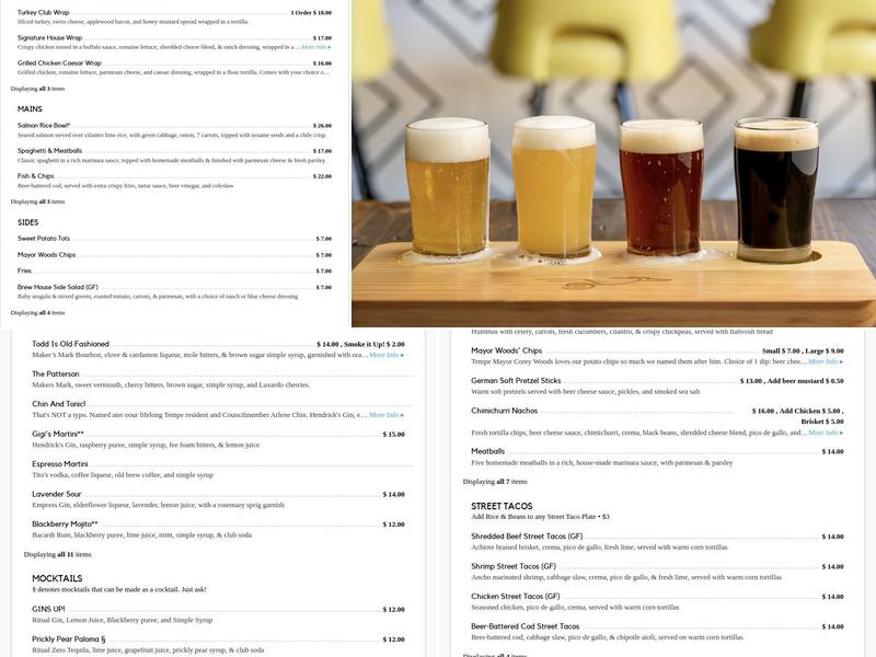 Hundred Mile Brewing Company Menu