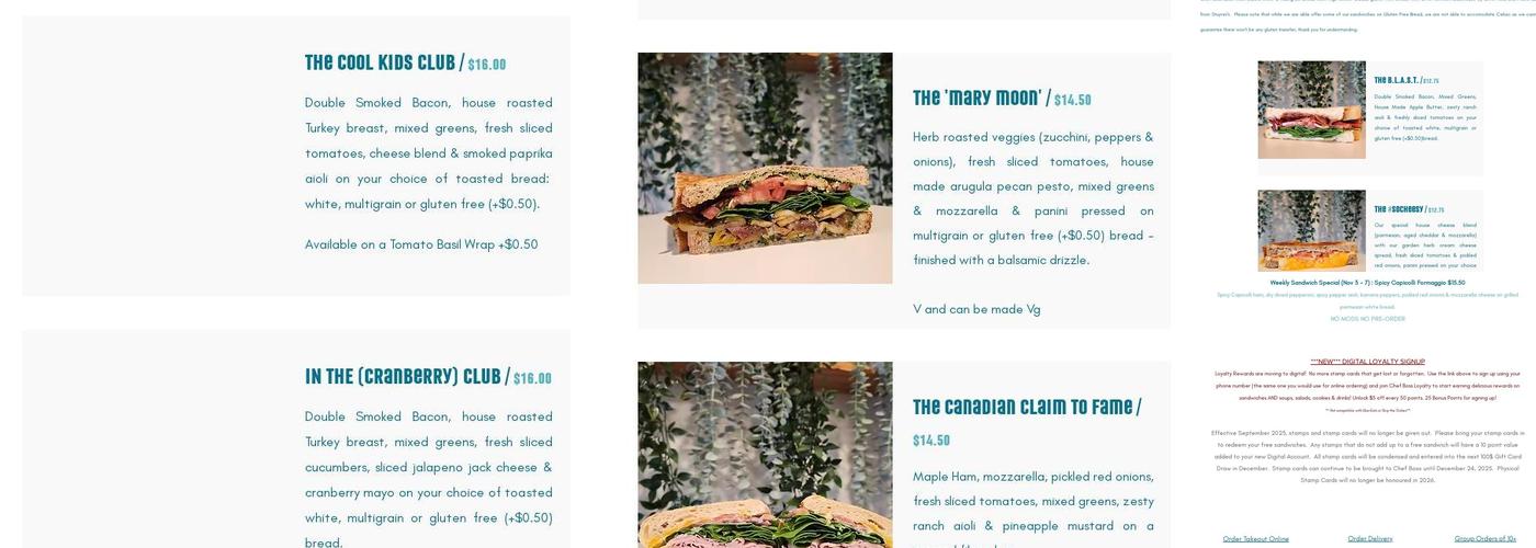 Chef Boss Culinary Menu